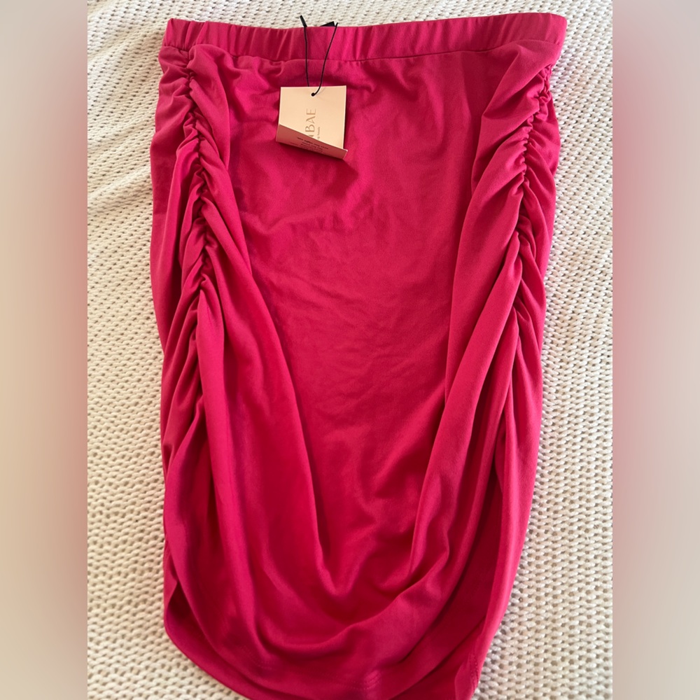 Vibrant Pink Ruched Skirt